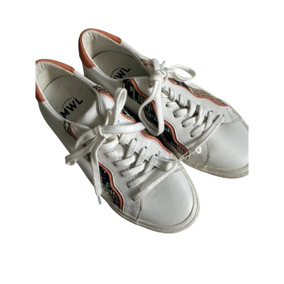 MADEWELL Women's Ruffle Leather Trainers Sneakers Size 7.5 - Picture 3 of 9